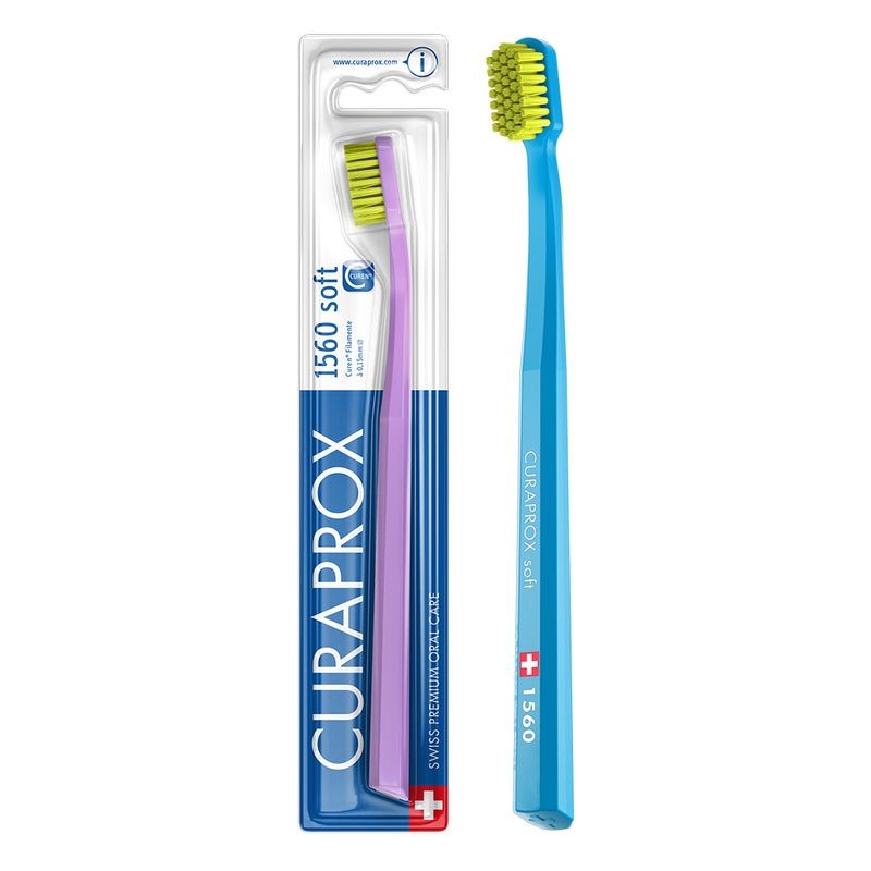 CURAPROX CS 1560 Soft Toothbrush I Ultra-Soft CUREN® Filaments for Sensitive Gums & Teeth I Swiss-Made I Effective Plaque Removal I Single Pack - Image 1
